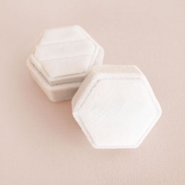 Hexagon Velvet Ring Boxes